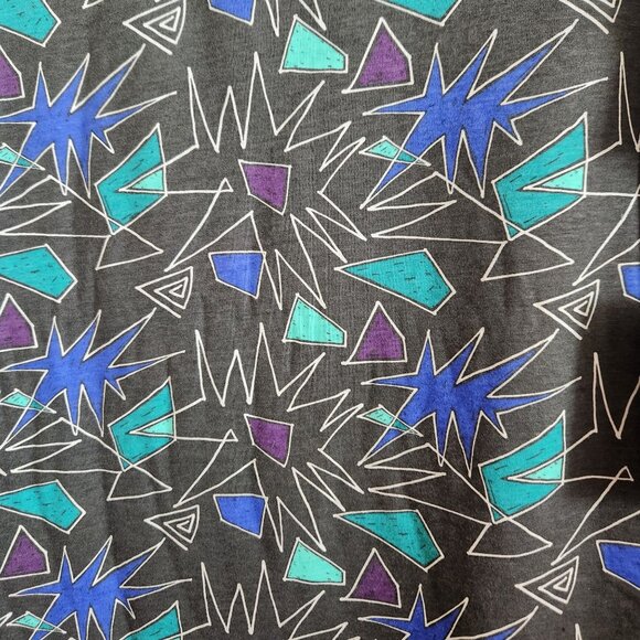 Hurley Mens Slater AOP T-Shirt Size Small 80's Theme Geometric Design, Gray - Picture 2 of 8